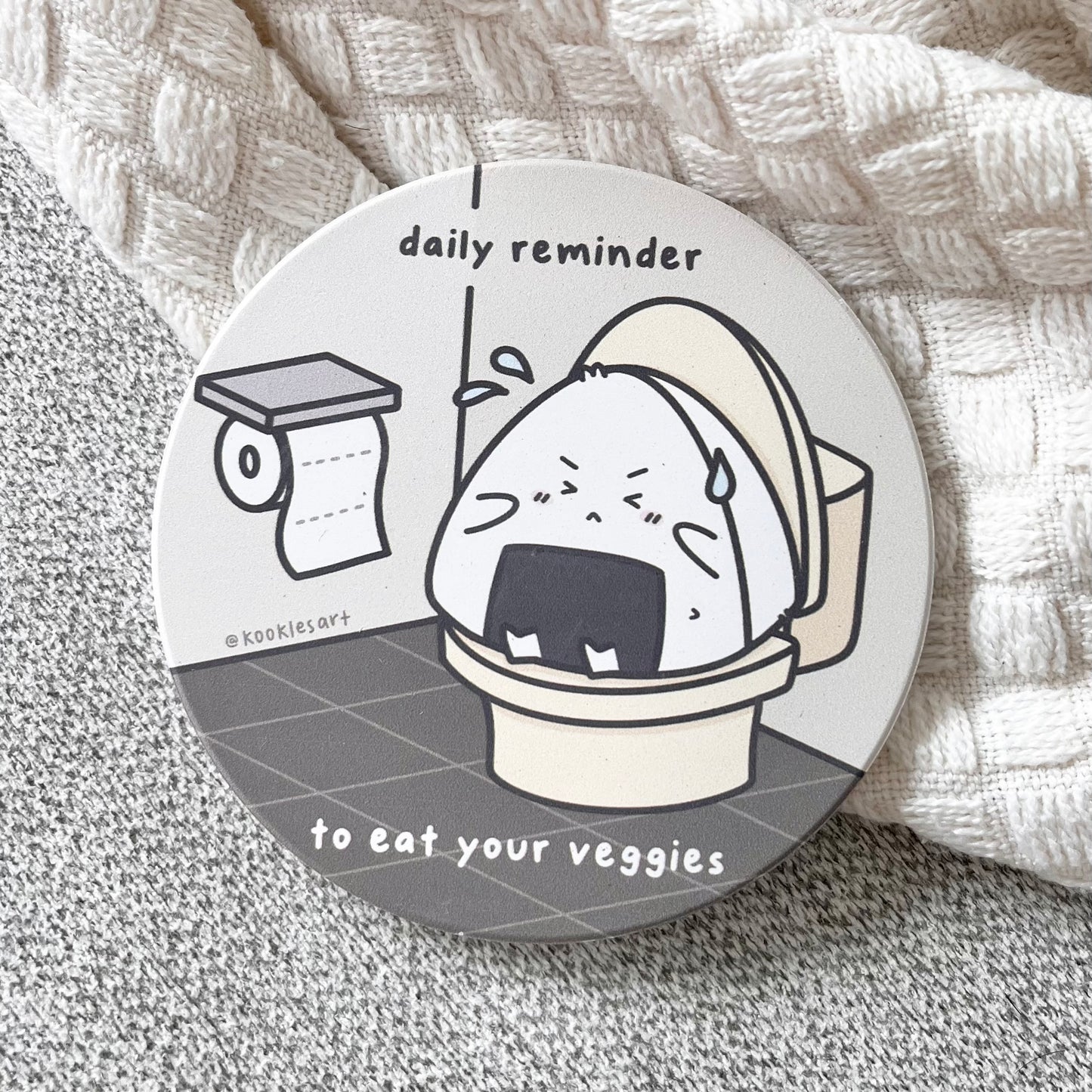 Daily Reminder to Eat Your Veggies Diatomite Coaster Water Absorbent