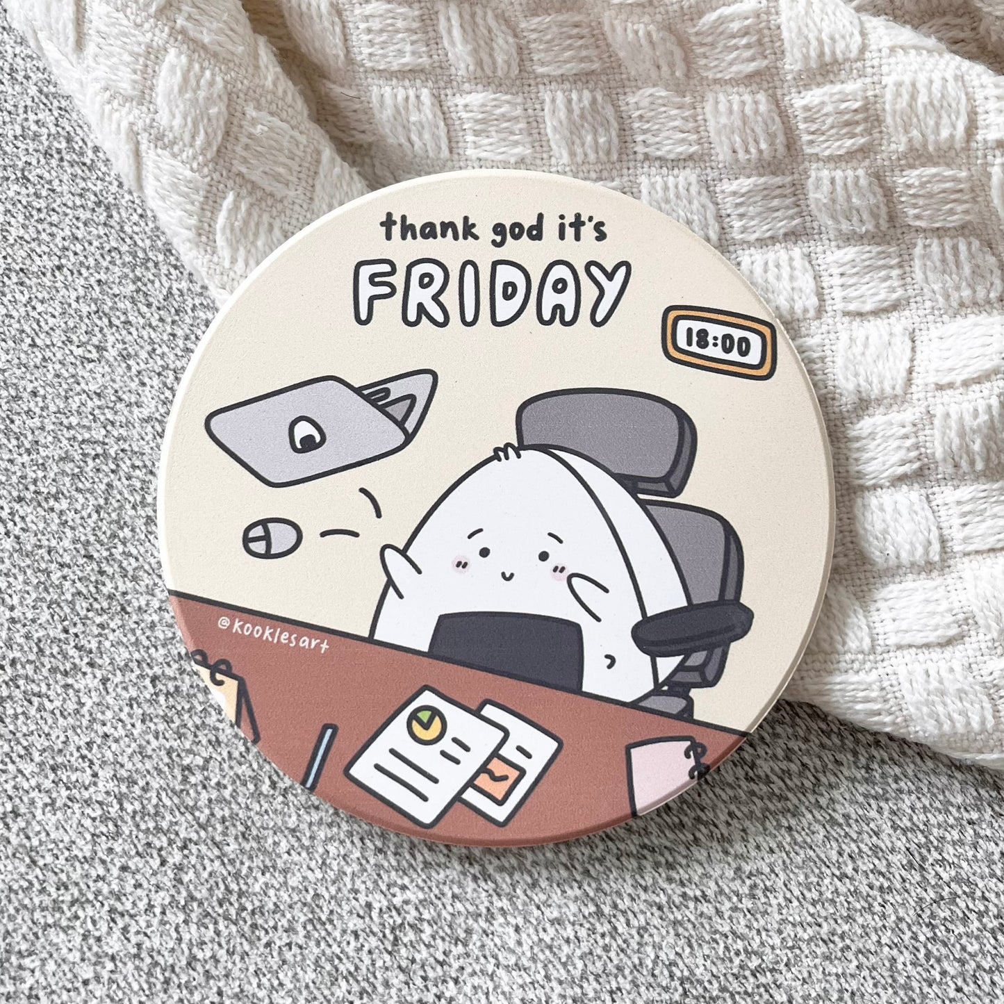 TGIF Diatomite Coaster Water Absorbent