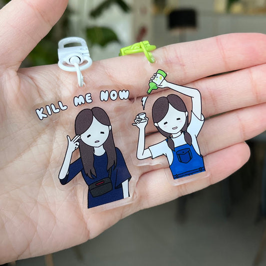 Girl Character Acrylic Keychain
