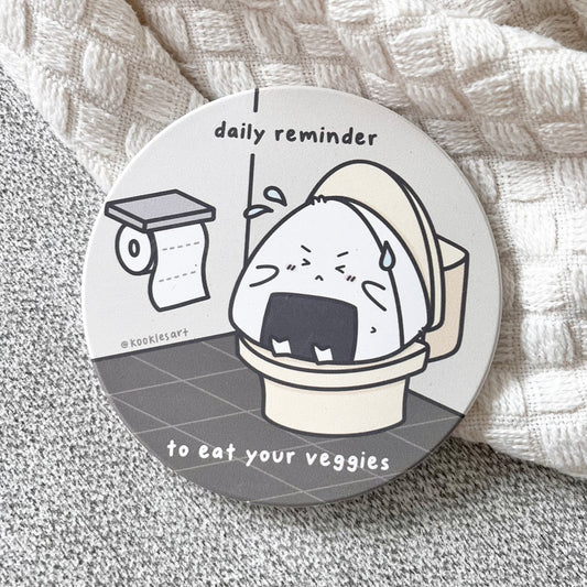 Daily Reminder to Eat Your Veggies Diatomite Coaster Water Absorbent