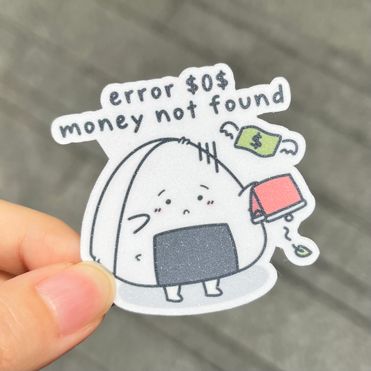 Error $0$ Money Not Found Die Cut Sticker