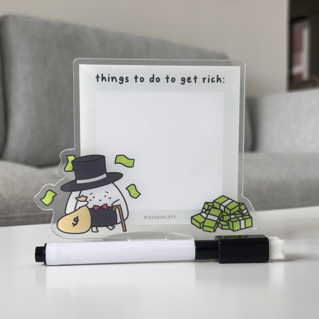 Things To Do To Be Rich Acrylic To Do List Standee