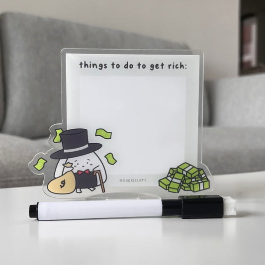 Things To Do To Be Rich Acrylic To Do List Standee